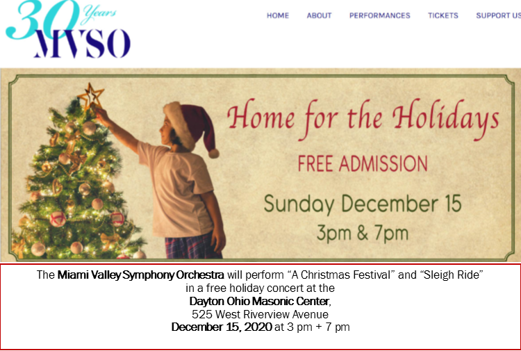 Miami Valley Symphony Orchestra Holiday 2020