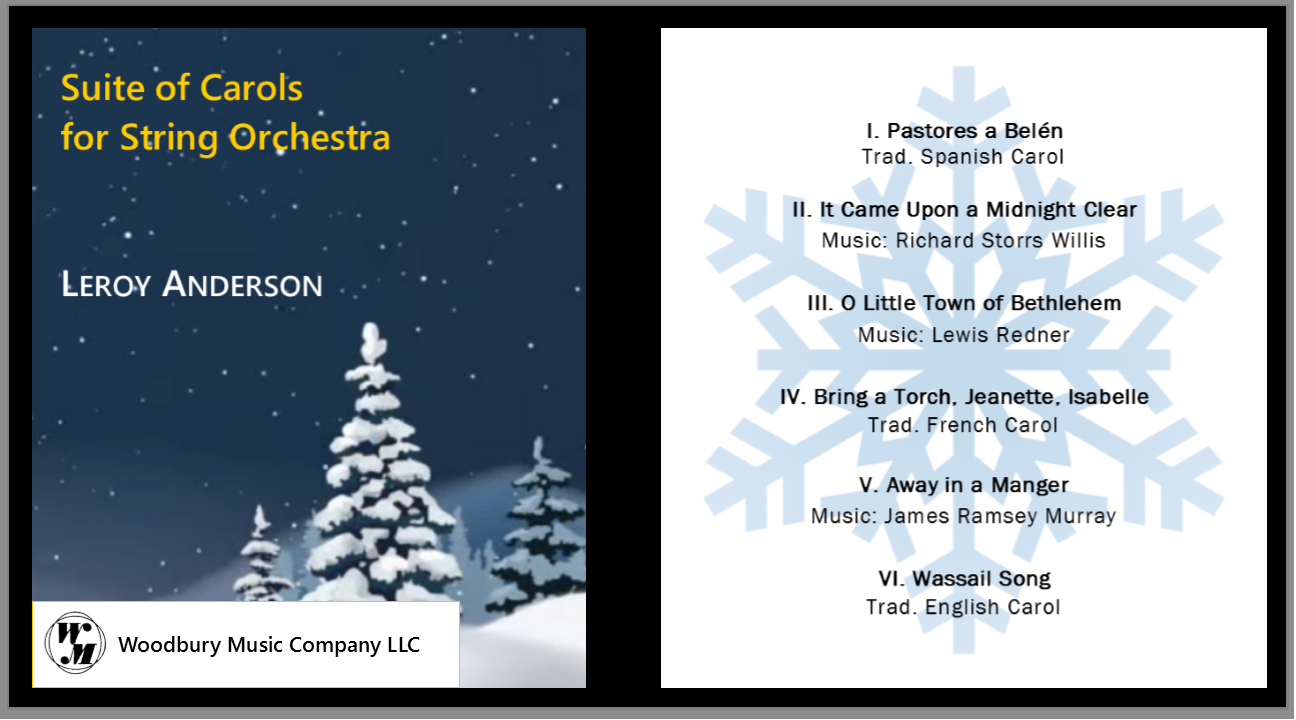 Suite of Carols for String Orchestra, Music by Leroy Anderson